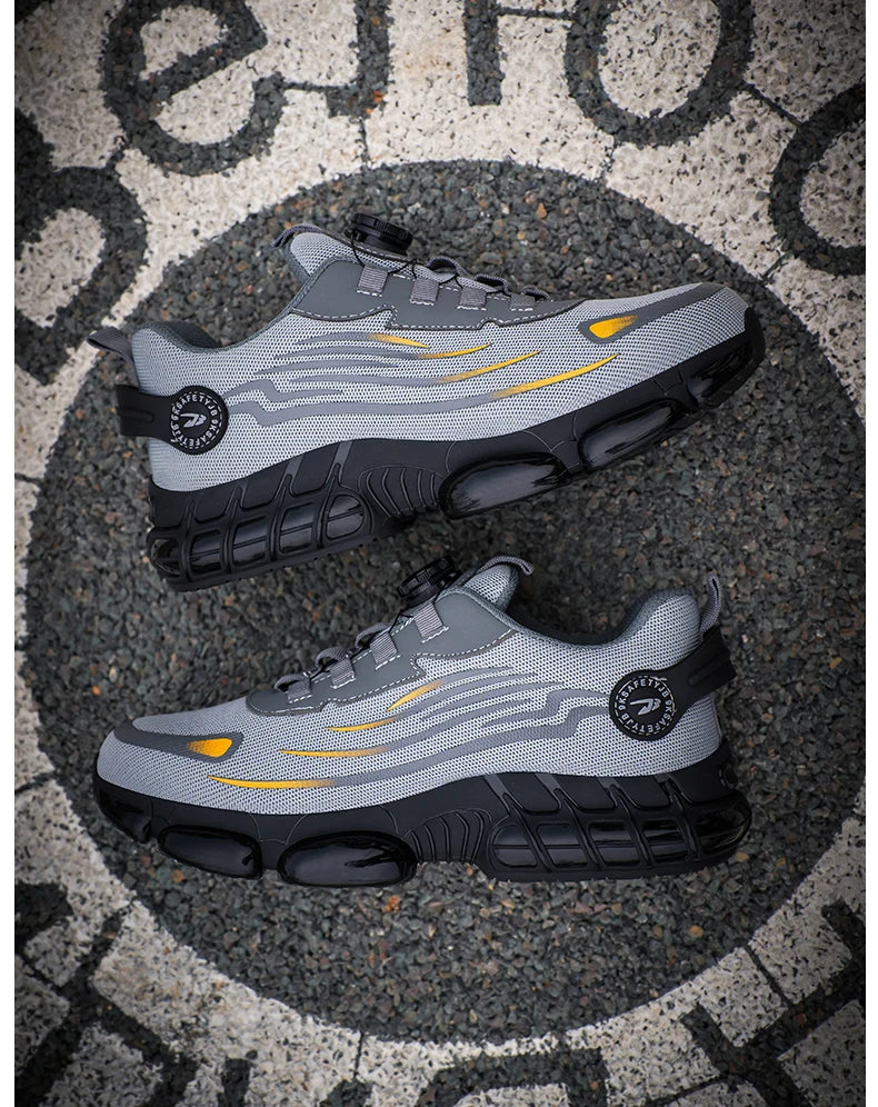 Men’s Rotating Button Safety Shoes – Anti-Smash & Anti-Puncture